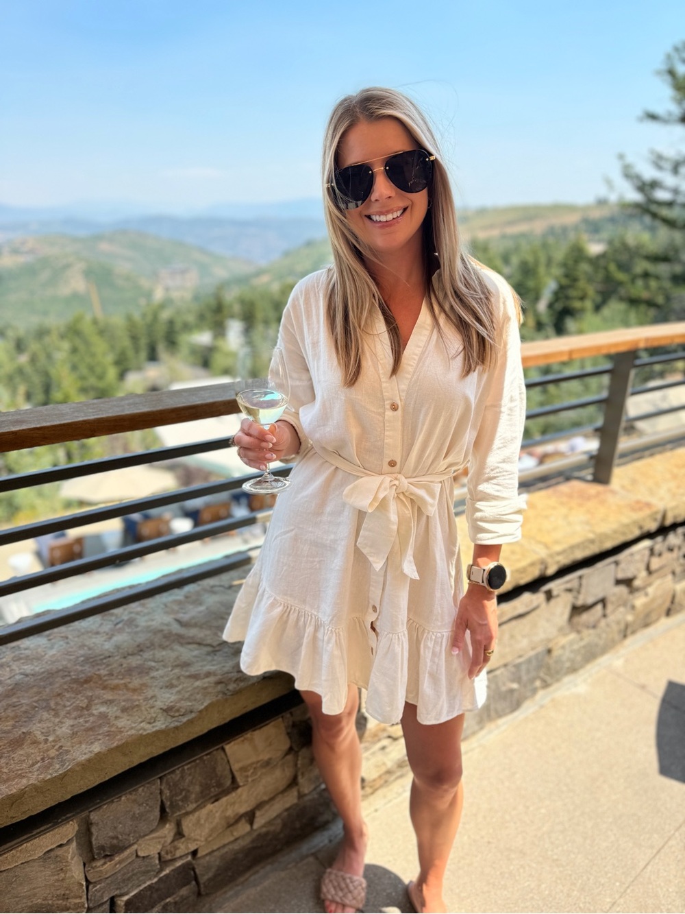 Zara Cream Button-Tie Swim Coverup Dress